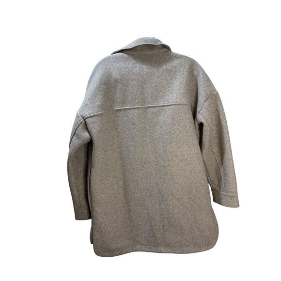 Banana Republic Womens Gray Wool-Blend Shacket Jacket‎ With Button Front & Chest - Picture 6 of 8